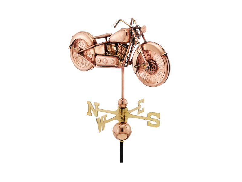 (#669P) Motorcycle Weathervane - Polished Copper main image